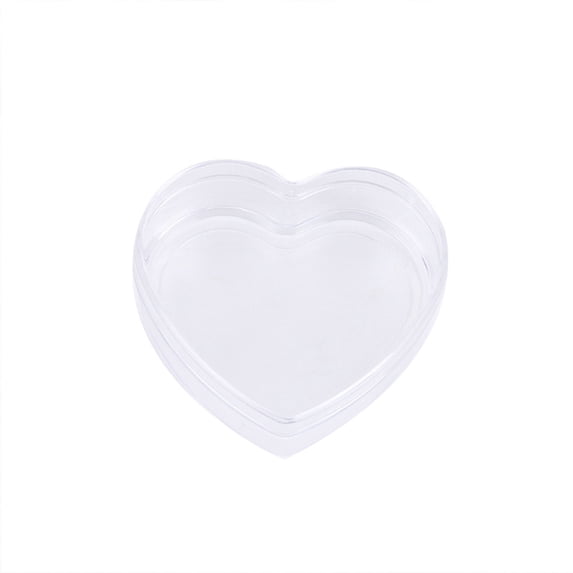 Leodye 1PCS Transparent Heart Shaped Plastic Gift Box Peach Heart Candy Box for Wedding Birthday Party Favors and Presents -3.15IN