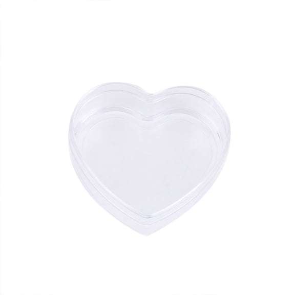 Leodye 1PCS Transparent Heart Shaped Plastic Gift Box Peach Heart Candy Box for Wedding Birthday Party Favors and Presents -3.15IN