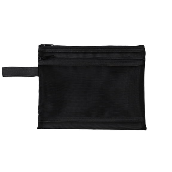 Leodye 1PCS Transparent Mesh Handheld File Bag, Large Capacity Multi-Functional Storage Pouch, Versatile Organizer for Pencils Cosmetics Toys & office Supplies -9.1in × 7.3in