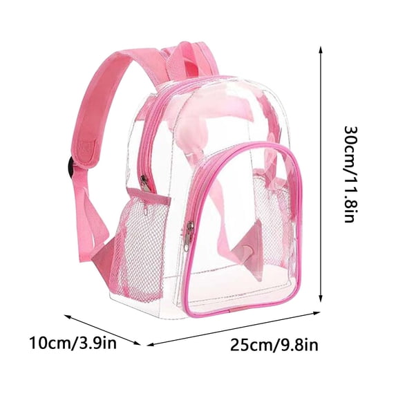 Leodye 1PCS Transparent PVC Backpack Waterproof Lightweight Beach/Concert/Festival Sports & Game Activity Backpack -12 inches *12 inches