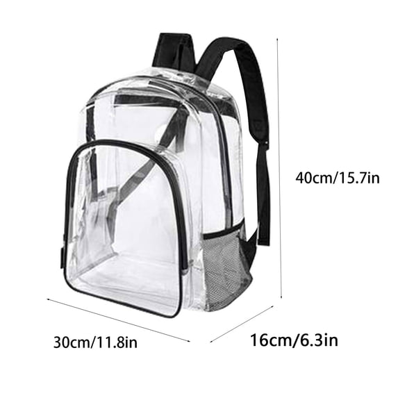 Leodye 1PCS Transparent PVC Backpack Waterproof Lightweight Beach/Concert/Festival Sports & Game Activity Backpack -12 inches *16 inches