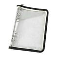 thumbnail image 1 of Leodye 1PCS Transparent PVC Zipper Loose-Leaf Folder, Two-Color Edge Design, Multifunctional Notebook Cover and File Storage Bag -7.9*5.5*1.2in, 1 of 7