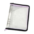 thumbnail image 1 of Leodye 1PCS Transparent PVC Zipper Loose-Leaf Folder, Two-Color Edge Design, Multifunctional Notebook Cover and File Storage Bag -7.9*5.5*1.2in, 1 of 7