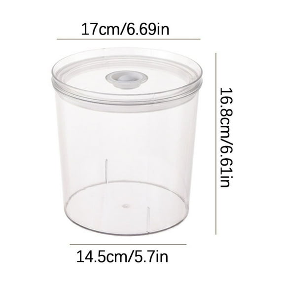 Leodye 1PCS Transparent Sealed Food Storage Bucket Moisture-proof Sturdy Home Kitchen Snack Spaghetti Flour Storage Bucket -6.69*6.61IN