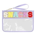 thumbnail image 1 of Leodye 1PCS Transparent Zipper Snack Storage Bag - Handheld Makeup Bag, Portable Waterproof Toilet Organizer Bag -12.6*8.6IN, 1 of 6