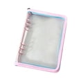 thumbnail image 1 of Leodye 1PCS Two-Color Zipper Notebook Cover, Transparent PVC Soft Shell, Loose-Leaf Binder Storage Folder for Document Arrangement -10.2*7.5*1.2in, 1 of 6