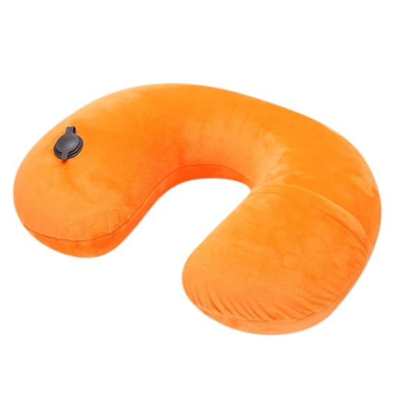 Leodye 1PCS U-shaped Inflatable Travel Neck Pillow, Soft Elastic Warm Texture, Comfort Blow-up Neck Rest for Airplane Trip Rest Use -13.39×10.24×4.72in