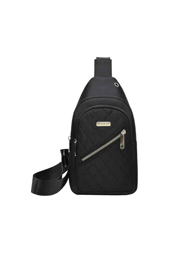 1PCS Unisex Embroidered Diamond Sling Chest Bag with Earphone Hole Fashionable Durable Outdoor Activity Hiking Camping Daypack -12x6.69x1.96in