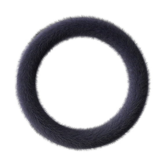 Leodye 1PCS Universal Steering Wheel Cover for Car Fluffy Warm Plush Steering Wheel Cover for Winter -14.17×14.17×1.18IN