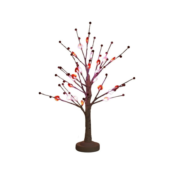 Leodye 1PCS Valentine's Day Heart Tree Lamp - Ambient Background Illuminated Night Light -24in