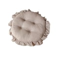 thumbnail image 1 of Leodye 1PCS Velvet Round Solid Ruffled Cushion, Soft Floor Seat Pad, for Home office and Outdoor Use -15.74IN, 1 of 6