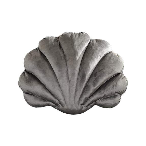 Leodye 1PCS Velvet Seashell Throw Pillow, Soft Plush Shell Shape, Skin-Friendly Comfortable Touch, Decorative Accent Cushion for Sofa Bed Living Room Decor -14.96*11.02in