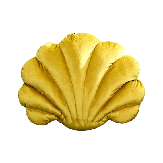 Leodye 1PCS Velvet Seashell Throw Pillow, Soft Plush Shell Shape, Skin-Friendly Comfortable Touch, Decorative Accent Cushion for Sofa Bed Living Room Decor -14.96*11.02in