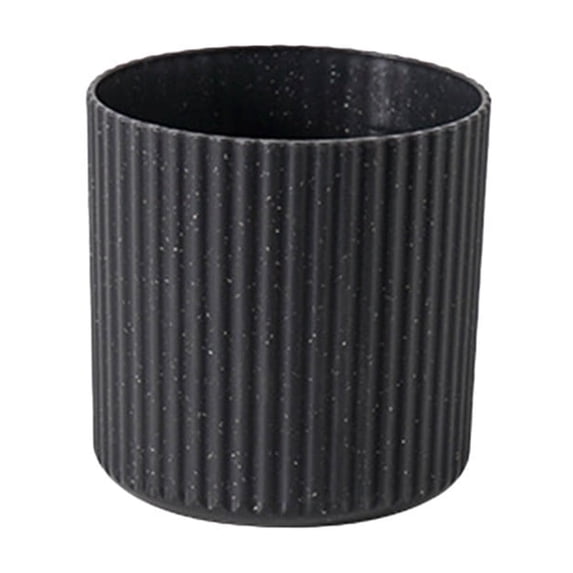 Leodye 1PCS Vertical Striped Mini Desktop Trash Can Round Lidless Design for Bedroom Kitchen and Bathroom -5.83x5.79in