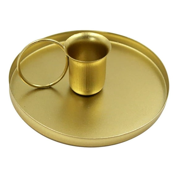 Leodye 1PCS Vintage Metal Iron Candlesticks, Candlesticks, Tea Cups, Iron Home Furnishings-4.13*1.37IN