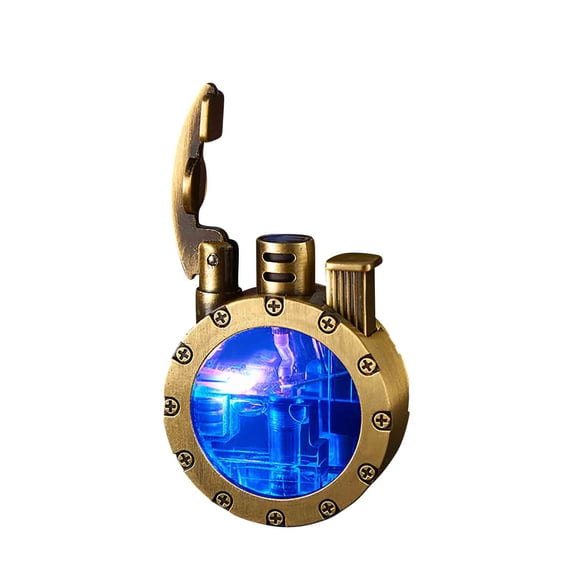 Leodye 1PCS Vintage Steampunk Transparent Kerosene Lighter - Cool Unique Men's Trench Lighter (No Fuel Included) -1.8*2.4IN