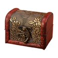 thumbnail image 1 of Leodye 1PCS Vintage Wooden Jewelry Storage Box Lidded with Clasp Decorative Home Dressing Table Earring Ring Ornament Box -3.14x2.36x2.36 in, 1 of 6