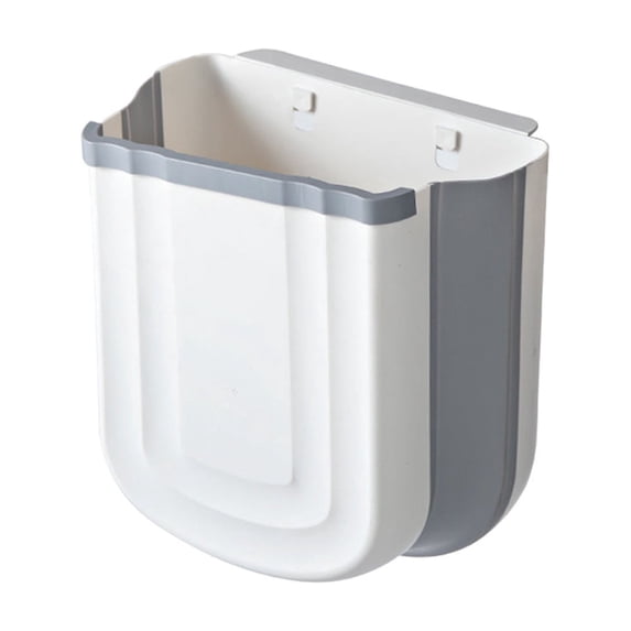 Leodye 1PCS Wall Mounted Foldable Trash Can, Telescopic Hanging Design, Plastic Waste Storage Bin for Kitchen Household Use -10.24x9.84x6.3in