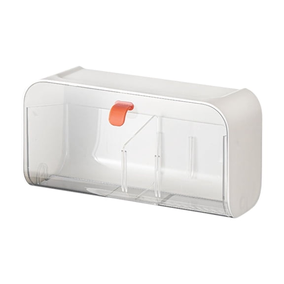 Leodye 1PCS Wall Mounted Plastic Storage Box, Punch-free Installation, Space-saving Wall Organizer for Kitchen Sundries Small Item Storage -9.66x3.66x4.45 inches