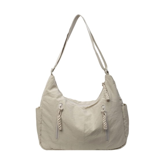 Leodye 1PCS Water-resistant Nylon Crossbody Bag, Simple Versatile Style, Casual Shoulder Bag for Student School Commute Daily Outing -13.77 x 11.41 x 3.93 inches