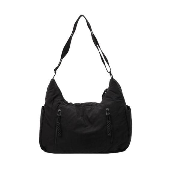 Leodye 1PCS Water-resistant Nylon Crossbody Bag, Simple Versatile Style, Casual Shoulder Bag for Student School Commute Daily Outing -13.77 x 11.41 x 3.93 inches