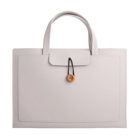 Leodye 1PCS Waterproof Leather A4 File Folder Removable Hand Strap office Business Home Hard Shell Document Case Bag for A4 File Storage Carrying -13.2x9.6in