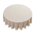 thumbnail image 1 of Leodye 1PCS Waterproof Oil Proof Tassel Tablecloth Decorative Table Cover for Restaurant Kitchen Dining Room and Home Table Decor -35.43x35.43in, 1 of 6