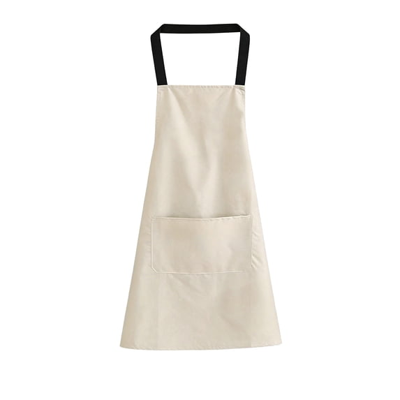 Leodye 1PCS Waterproof Oil-resistant Apron with Pocket, Unisex Adjustable Apron for Home Kitchen Cooking Baking -27.55x26.77in