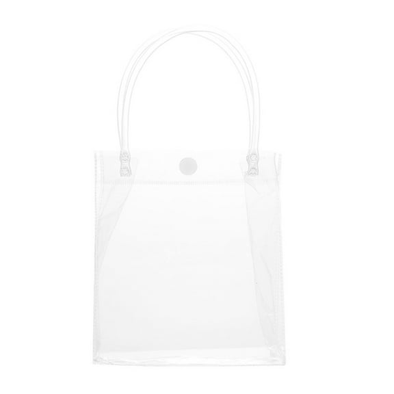 Leodye 1PCS Waterproof Transparent Gift Bag - Buckle Design Plastic Tote for Packaging Presents -9.84x7.08x3.15 inches