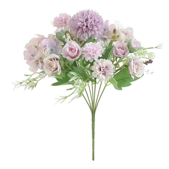 Leodye 1PCS Wedding Bouquets for Bride ,Beautiful Artificial Silk Fake Flowers Wedding Valentines Bouquet Bridal Decor-7.87×12.99IN