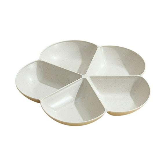 Leodye 1PCS Wheats Straw Candy Tray Nut Snacks Fruit Tray Compartment Round Dried Fruit Tray Squares Solid Color Snacks Refreshment Tray Candy Snack Tray Organizer-9.45*1.18 in