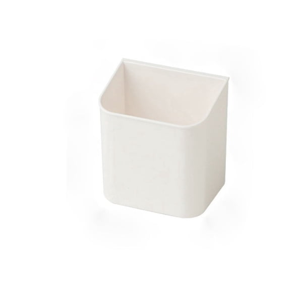 Leodye 1PCS White No-Drill Wall Caddy, Hanging Storage Organizer, Practical Holder for Kitchen Tools, Toiletries and office Items -3.86x3.54x2.44in