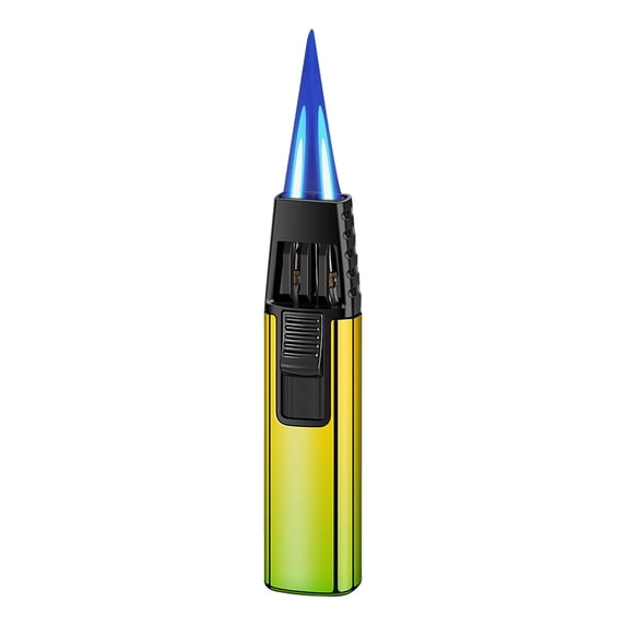 Leodye 1PCS Windproof Blue Flame Butane Torch Lighter - Refillable for BBQ, Baking & Outdoor Use-3.8*0.9IN