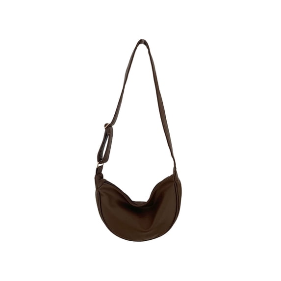 Leodye 1PCS Women Soft Leather Dumpling Shoulder Bag, Lightweight Portable, Casual Crossbody Bag for Student Campus Daily Matching -11.81 x 6.69 x 3.93 inches