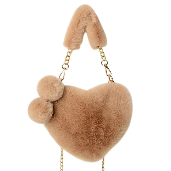 Leodye 1PCS Women’s Heart-Shaped Crossbody Bag - Faux Leather with Zip & Coin Purse