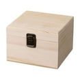 thumbnail image 1 of Leodye 1PCS Wooden Flip-top Storage Box Thickened Solid Wood Durable Retro Home office Sundry Document Organizer Box, 1 of 6