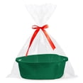 thumbnail image 1 of Leodye 1PCS Woven Basket Handle Storage Basket Shelf Wardrobe Organizer Gift Basket with Ribbon and Bag Decorations -1 1.8 * 7.9 * 4.7in, 1 of 6