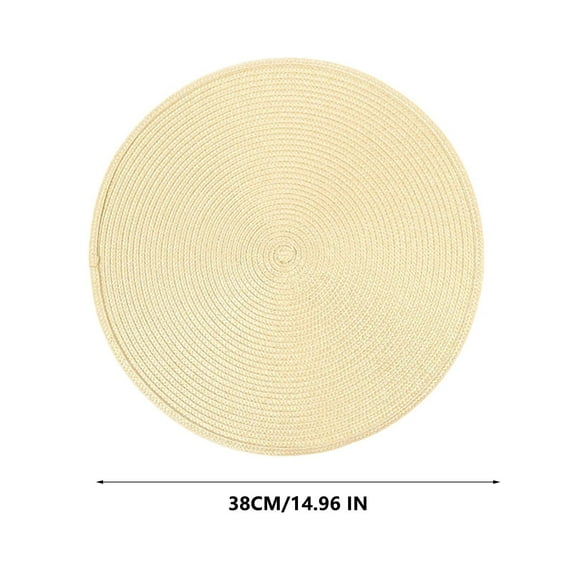 Leodye 1PCS Woven Heat Insulation Table Mat Oil-proof Design Household Dining Table Placemat Accessory -14.96 inches