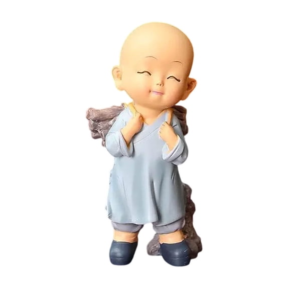Leodye 1PCS Zen Monk Small Home Decoration - Doll for Living Room Tea Table, Calming Decompression Ornament -3.35IN