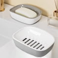 thumbnail image 1 of Leodye 1Pack Soap Dishes,Removable Soap Drainers Plastic Soap Holder,Plastic Simple Double Compartment Drain Soap Box,Soap Saver Box Container for Bathroom, 1 of 6
