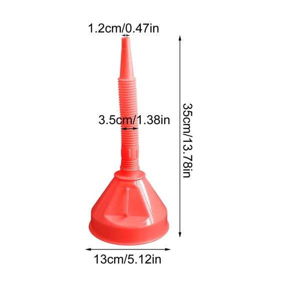 Leodye 1Pcs Automotive Funnels Set, Wide Mouth Fuel Funnels, Plastic Long Neck Oil Funnel, Flexible Right Angle Funnels-5.12*13.78IN