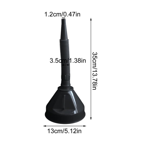 Leodye 1Pcs Automotive Funnels Set, Wide Mouth Fuel Funnels, Plastic Long Neck Oil Funnel, Flexible Right Angle Funnels-5.12*13.78IN