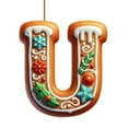 thumbnail image 1 of Leodye 1pcs 26 Gingerbread Alphabet Ornaments, A to Z Christmas Letters for Tree Decoration, DIY Craft Xmas Hanging Decorative Letters, 1 of 5