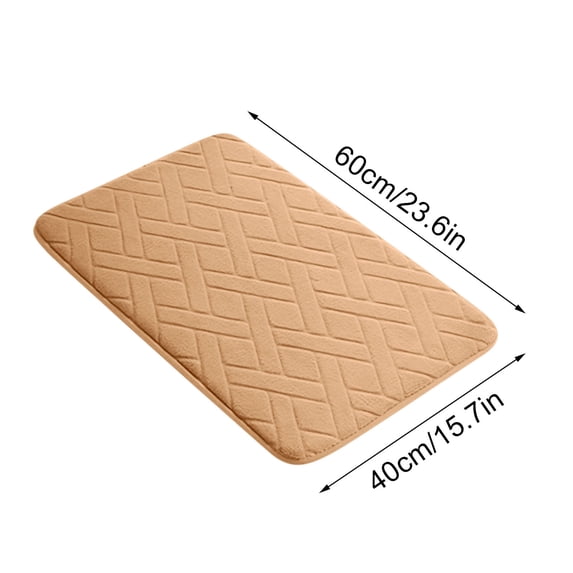 Leodye 1pcs Bathroom Runner 15.75 *23.62in, Non Slip Memory Foam Bath Mat, Super Soft Water Absorbent Hallway Carpet, Machine Washable Rug for Vanity Tub Shower