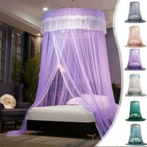 Leodye 1pcs Bed for Girls Bed Curtains Round Lace Dome, Elegant Layer Bed Curtain Canopy Drapes, Round Dome Lace Princess Canopies Netting 3.9x3.9x8.85ft