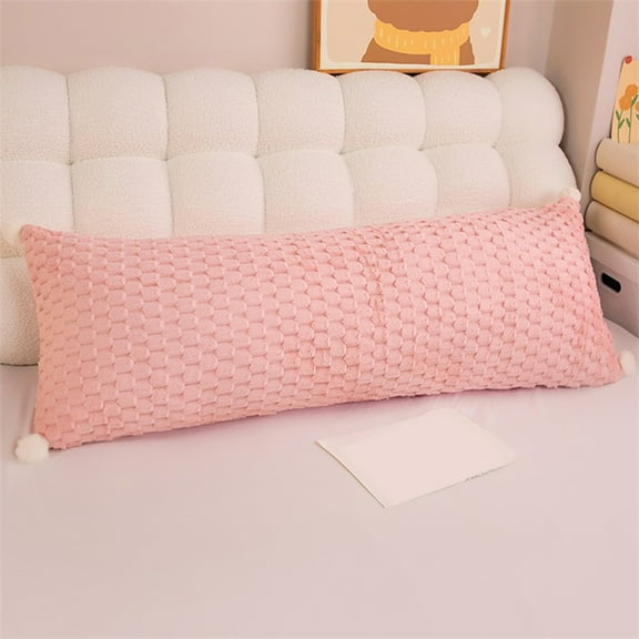 Leodye 1pcs Body Pillow for Adults, Bolster Pillow with Removable Velvet Cover, Long Round Cervical Roll Pillow (23.62in)