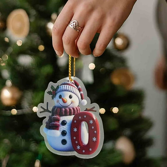 Leodye 1pcs Christmas Letter Ornaments 2025 Christmas Deer Pendant Letter Table Wooden Decoration Personalised Baubles-3.14in