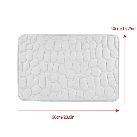 Leodye 1pcs Cotton Bath Mat,Ultra Thin Bathroom Rugs,No Slip Bath Rugs,Quick Dry,Machine Washable,Low Pile,Absorbent,Shower Outside,Sink,Home Decor Accessories-23.6*15.75in