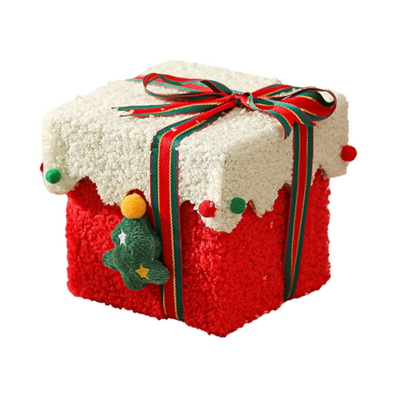 Leodye 1pcs Creative Christmas Apple Gift Box Candy Box in Plush and Warm for Christmas Decorations