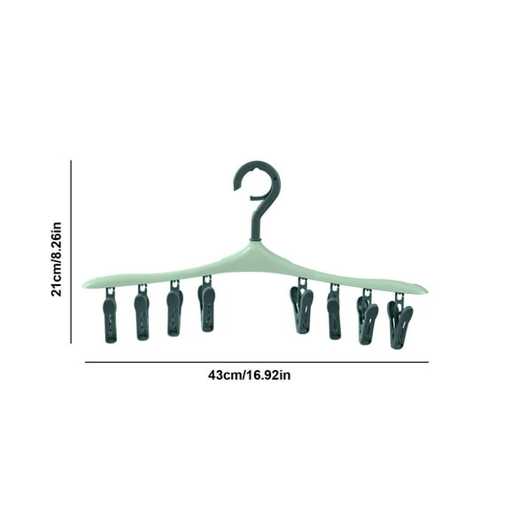 Leodye 1pcs Foldable Clip Hangers , Underwear Hanger with Clips, Plastic Laundry Clip and Drip Drying Hanger for Socks, Bras, Lingerie, Clothes, Sturdy